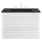 Modway - Render Fixation murale de 30" Vanette de salle de bain - Blanc Noir-Bassin d’évier en céramique