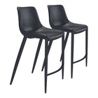 Zuo - Magnus Tabouret de bar - Noir - Ensemble de 2-Design ergonomique