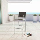 Modway - Shore Terrasse extérieure Aluminium Tabouret de bar - Gris argenté-Panneaux d’accent en bois plastique