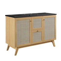 Modway - Soma 48" Vanité de salle de bain à un seul lavabo - Noir de chêne-MDF et panneau de particules