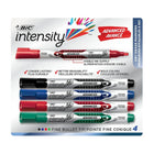 BIC - Marqueur effaçable à sec Intensity Advanced, de poche − Pointe fine − Couleurs assorties − Paquet de 4-Offre une écriture épaisse à odeur discrete