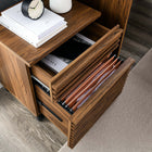 Modway - Render Bois Armoire à dossiers, Noyer-Construction en panneaux de particules et MDF