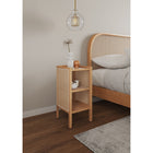Manhattan Comfort - Table d’appoint chic industrielle Versailles 11,81 po - Nature - Ensemble de 2-Canne naturelle fine fabriquée à partir de véritable rotin en bois