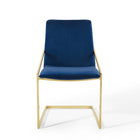 Modway - Pitch Performance Velvet Fauteuil à manger - Marine d’or-8