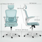 HOMCOM - Chaise de bureau ergonomique avec repose-tête - vert clair-Siège pivotant à 360° et roulettes en PU pour un déplacement fluide sur différents types de sols 