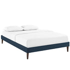 Modway - Tessie Tissu Cadre de lit complet avec pieds carrés effilés, Azure-Dix lattes de support en bois 