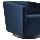 Modway - Twist Salon Accent Performance Velvet Chaise pivotante - Bleu Minuit-Livré entièrement assemblé