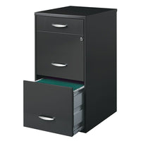 Office Designs – Classeur vertical à profondeur de 18 po - 3 tiroirs - Noir-Suspension à glissière robuste en trois parties, sur roulement à billes, pour des tiroirs qui glissent en douceur