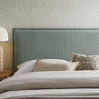 Modway - Camille Mélange de lin rembourré Tête de lit King Size - Bande bleue Spa-Detailing des coutures françaises