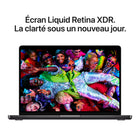 Apple - Portatif MacBook Pro 14 po - puce M5 - SSD 512 Go - Mémoire unifiée 16 Go - Noir Infini - Anglais-ÉCRAN PRO BRILLANT – L’écran Liquid Retina XDR 14,2 po affiche une luminosité en continu jusqu’à 1 000 nits, avec des pics de luminosité à 1 600 nits et un contraste de 1 000 000:1