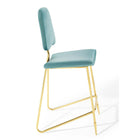 Modway - Ponder Performance Velvet Tabouret de bar - Bleu de mer-Tabouret de bar à manger