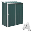 Outsunny - Abri de rangement extérieur 5'x3' avec porte simple, vert-La grande pièce permet de ranger les outils de jardinage, le matériel d'entretien de la pelouse, les fournitures pour la piscine, etc 