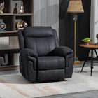 HOMCOM - Fauteuil inclinable manuel avec massage par vibrations et poches latérales - noir-S’incline jusqu’à 135° avec un mécanisme à languette et un repose-pieds 