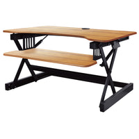 Rocelco - Support de bureau haut de gamme DADR-40 à hauteur réglable - 40 po - avec portée verticale allongée - Teck-Support de bureau à hauteur réglable avec portée verticale allongée