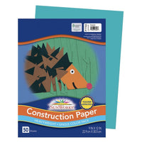 Prang - Papier construction, turquoise, 9 po x 12 po, 50 feuilles-Papier de construction épais en bois de pâte mécanique