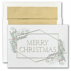 JAM Paper - Ensemble de cartes de Noël vierges et enveloppes assorties - Verdure de Noël - paquet de 25-Ensemble de cartes de vœux avec motif de vœux de verdure de Noël