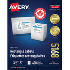Avery - Étiquettes rectangulaires blaches avec TrueBlock, 3-1/2 po x 5 po, Paquet de 400 (5168)-3 1/2 x 5 po, blanche