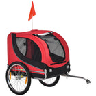 Aosom - Remorque pour chien à vélo, chariot porte-cargo avec attelage, réflecteurs, rouge-Cadre en acier robuste et tissu Oxford 600D durable 