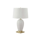 Monarch Specialties - Luminaire - 26 po H Lampe De Table - Céramique Blanche - Abat-Jour Ivoire / Crème - Transitionnel-Élevez votre intérieur avec cette lampe de table en céramique blanche de style transitionnel, d'une hauteur de 26 pouces, avec une finition texturée, un élégant embout et une base en métal doré branché sur un cordon clair de 6 pieds de long