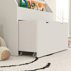 Qaba - Bibliothèque pour enfants avec étagères d’exposition à 3 niveaux, tiroir pour chambre de bébé - blanc-Couleur : Blanc  
