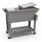 Permasteel - Glacière de patio style mobilier 80 pintes avec séparateur - gris foncé-Étagère inférieure pour un rangement supplémentaire