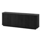 Hudson&Canal - Meuble TV Canton pour téléviseurs jusqu'à 75" - Grain noir-Le dessus a une capacité de poids de 75 lb, les étagères inférieures peuvent supporter 20 lb chacune