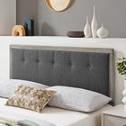 Modway - Draper Touffe Tissu et bois Tête de lit King, Charbon de bois gris-Bois d’hévéa et placage MDF