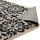 Modway - Ariana Treillis floraux vintage à l’intérieur et à l’extérieur Tapis de 5 pi l x 8 pi L - Noir et beige-Haute densité / Tissé à la machine
