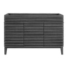 Modway - Render 48" Meuble de toilette de salle de bain compatible double lavabo (non inclus) - Charbon de bois-Vanité moderne du milieu du siècle