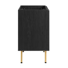 Modway - Chaucer 24" Armoire de toilette de salle de bain (lavabo non inclus) - Noir-Portes en rotin tissé