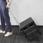 BAZIC Products - Chariot pliant sur roues avec couvercle, 16 po x 18 po x 15 po, Noir/Gris-Peut contenir jusqu'à 70 lb