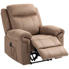 HOMCOM - Fauteuil inclinable manuel avec massage par vibration et poches latérales - brun-Zones de massage ciblant le dos, les lombaires, les cuisses et les jambes 