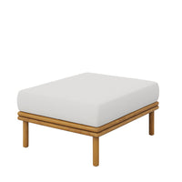 Modway - Wren Terrasse extérieure Bois de teck Ottoman in Voile naturelle-Bois de teck massif