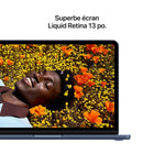 Apple - Portatif MacBook Neo 13 po - A18 Pro - SSD 256 Go - Mémoire 8 Go - Indigo - Français-à votre avantage, en son et en image - MacBook Neo intègre une caméra FaceTime HD 1080p, un réseau de deux micros qui amplifient votre voix pour une clarté exceptionnelle, et deux haut-parleurs latéraux qui diffusent un son immersif en Audio spatial