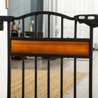PawHut - Barrière extra large pour chien 29,1''-31,5'' L avec porte pour chat - Noir-Porte pour chat intégrée pour une séparation sécurisée entre vos chats et vos chiens