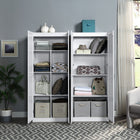 Manhattan Comfort - Hopkins 59,22 po Ensemble Moderne 2 Pièces Armoire de Rangement à 11 Étagères - Blanc-Base de balai avec patins en feutre non marquants