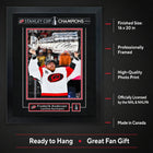Frameworth - Frederik Andersen 16 po H x 20 po l Cadre signature réplique Carolina Hurricanes Champions de la Coupe Stanley 2026 - Sous licence officielle LNH/AJLNH-7