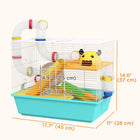 PawHut - Cage pour hamster avec bouteille d'eau 18 po L x 11 po l x 15 po H - bleu clair-La porte avant permet un accès facile à l’animal 