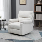 HOMCOM - Canapé inclinable manuel avec repose-pieds pour salon - blanc crème-Idéal pour lire, jouer, regarder la télévision ou faire la sieste 