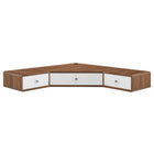 Modway - Transmit Coin de montage mural de 47" Noyer Bureau - Blanc noyer-Construction durable en planches de partition