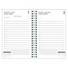 Quo Vadis - EXDI Agenda Quotidien avec calendriers mensuels - 15 cm l x 21 cm H - Couleurs Assorties - Bilingue-Couverture cartonnée: Noir, Bleu
