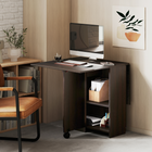 HOMCOM - Table à manger pliante à abattant avec tiroir et étagères de rangement pour 4-6 personnes - brun foncé-La surface recouverte de mélamine est facile à nettoyer 
