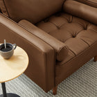Modway - Valour Touffe Cuir végane Fauteuil d’accent - Brown-Rembourrage en mousse dense