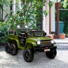 Qaba - Voiture RC électrique pour enfants 12V 7A avec commutateur 4WD/2WD - vert-Suspension absorbant les chocs et démarrage en douceur pour une conduite agréable sur différents terrains plats 