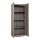 Manhattan Comfort - Placard de rangement moderne Hopkins 29,61 po à 4 étagères - Gris-Style de porte à ouverture à 90° avec charnière de porte européenne à fermeture douce