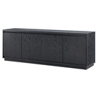 Hudson&Canal - Meuble TV Presque pour téléviseurs jusqu'à 75" - Grain noir-Le dessus a une capacité de poids de 75 lb, les étagères inférieures peuvent supporter 25 lb chacune