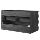Modway - Render Support mural de 36" Armoire de toilette de salle de bain (lavabo non inclus) - Charbon de bois-Bassin d’évier et installations non inclus