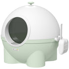 PawHut - Grande litière pour chat, fermée avec couvercle - vert-Le design fermé élimine les odeurs et offre de l’intimité à votre chat 