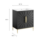 Modway - Awaken 30" Vanette de salle de bain - Blanc Noir-Construction en bois massif et MDF