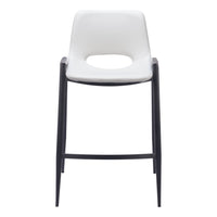 Zuo - Desi Tabouret de comptoir - Blanc - Ensemble de 2-Tissu en faux cuir doux et durable